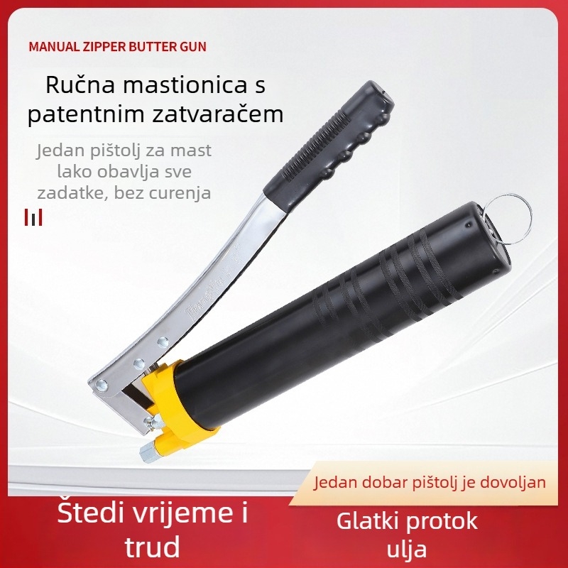 Industrijski ručni pištolj za podmazivanje, visok tlak, samonosiv, dvostruka radnja klipa, ušteda snage