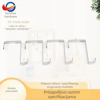 Ploški metalni kukica za vrata – držač za torbe, minimalistički dizajn