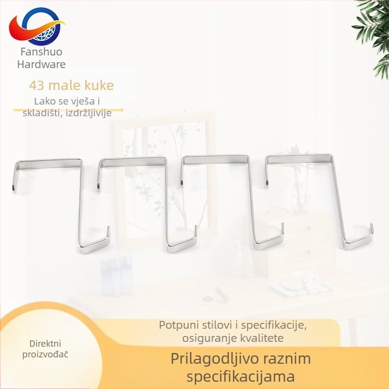 Ploški metalni kukica za vrata – držač za torbe, minimalistički dizajn