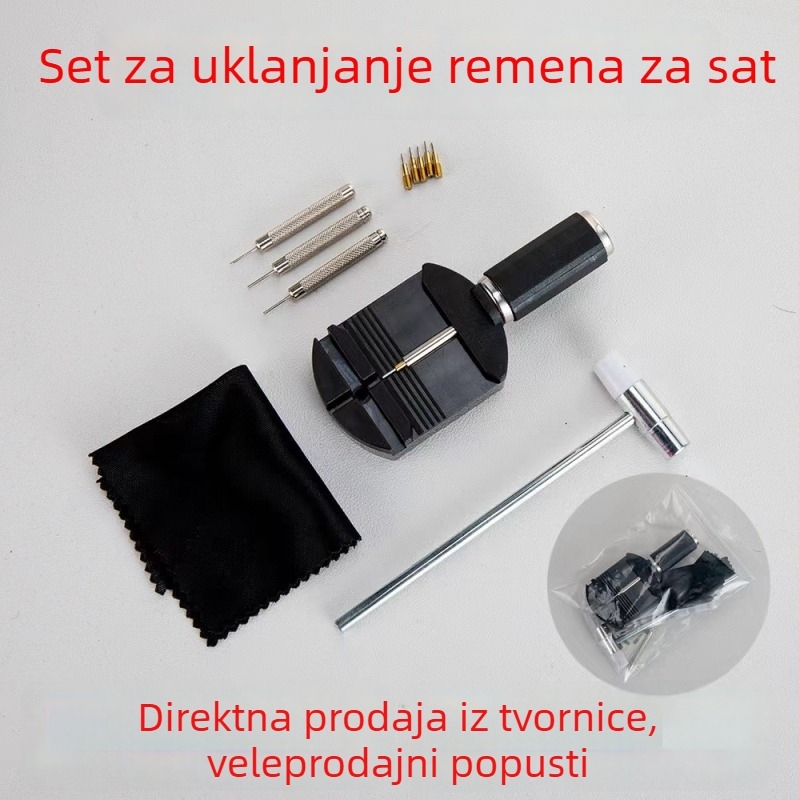 11-dijelni set alata za popravak satova, podešavanje remena i rastavljanje karika