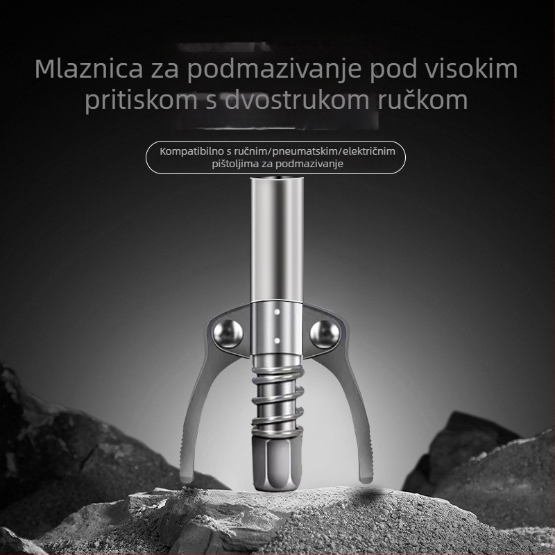 Pištolj za mazivo s klipsnim tipom, univerzalna visokotlačna mlaznica, mlaznica za punjenje, ploski vrh, ručne i pneumatske glave i skup pribora