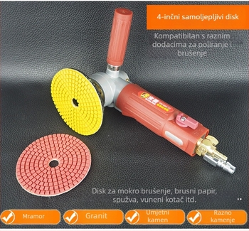 4-inčni pneumatski polirni alat za kamen s vodnim hlađenjem – mramor, jadeit, granit i umjetni kamen