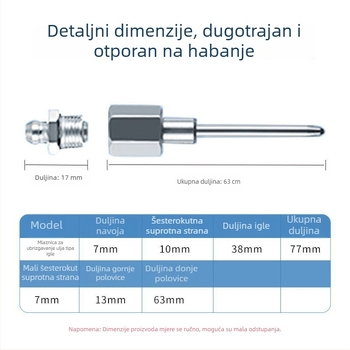 Igličasta mlaznica za podmazivanje - visokotlačna igla za ubrizgavanje ulja, mehanička zupčasta igla, produljena mlaznica za mast, pribor za pištolj za podmazivanje