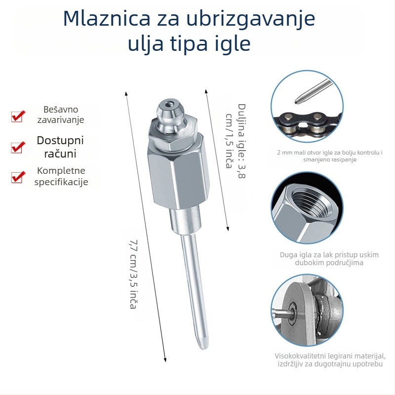 Igličasta mlaznica za podmazivanje - visokotlačna igla za ubrizgavanje ulja, mehanička zupčasta igla, produljena mlaznica za mast, pribor za pištolj za podmazivanje