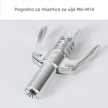 Noz za pištolu za podmazivanje sa zaključnim klipom, visokim tlakom, dvostruka ručka, samozaključavajući ravni vrh za ubrizgavanje maziva — dodatak za pištolj za podmazivanje