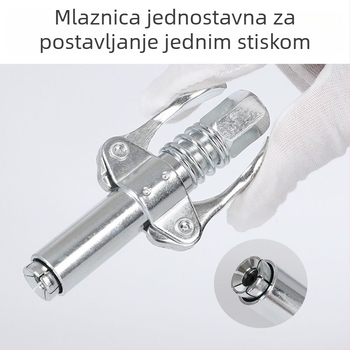Noz za pištolu za podmazivanje sa zaključnim klipom, visokim tlakom, dvostruka ručka, samozaključavajući ravni vrh za ubrizgavanje maziva — dodatak za pištolj za podmazivanje