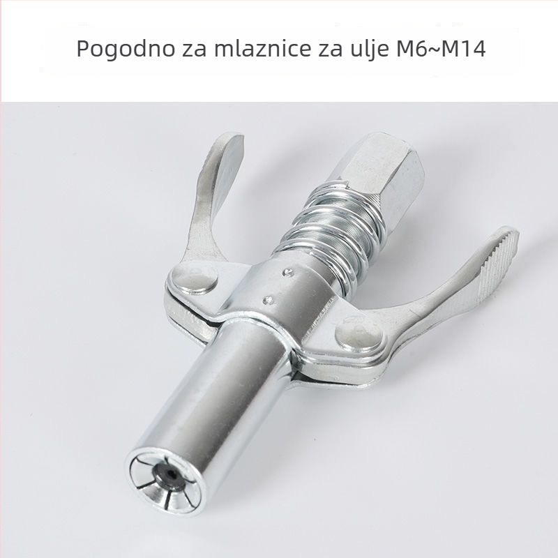 Noz za pištolu za podmazivanje sa zaključnim klipom, visokim tlakom, dvostruka ručka, samozaključavajući ravni vrh za ubrizgavanje maziva — dodatak za pištolj za podmazivanje