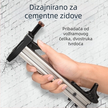 Ručni pištolj za čavle od čelika, pravokutni vrh, za betonske zidove, čelična traka čavli, poluautomatni rad
