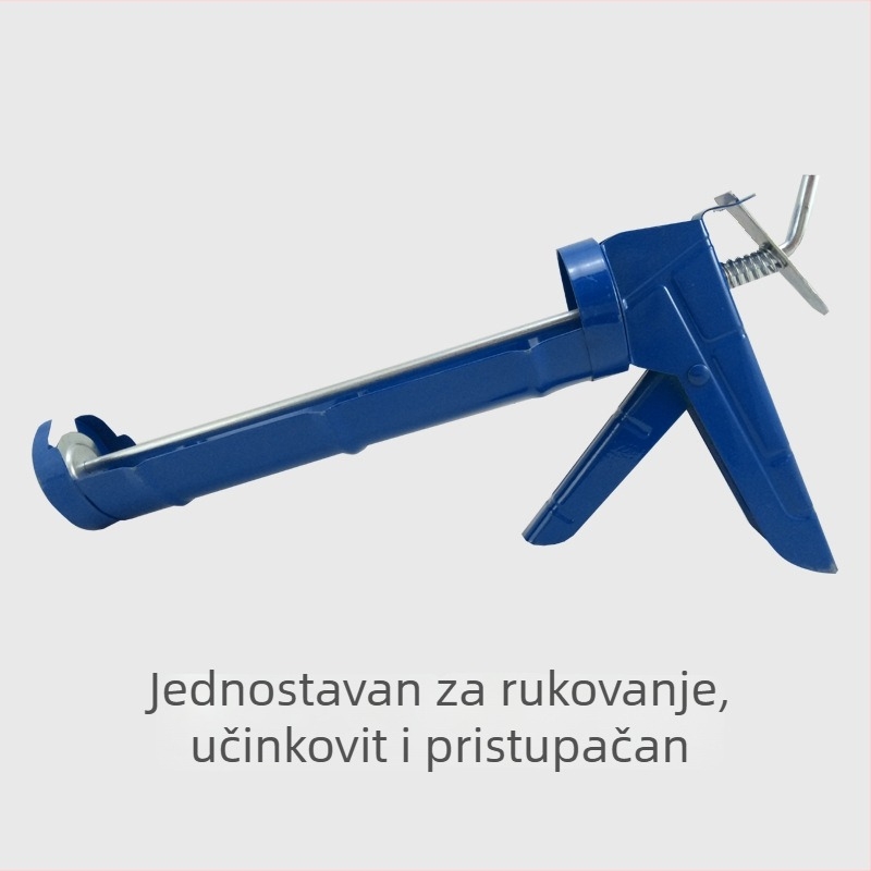 Pistolj za silikonsko ljepilo za staklo, metalni polukružni oblik, universalni, tvrdi silikon, bez čavala, ručni alat