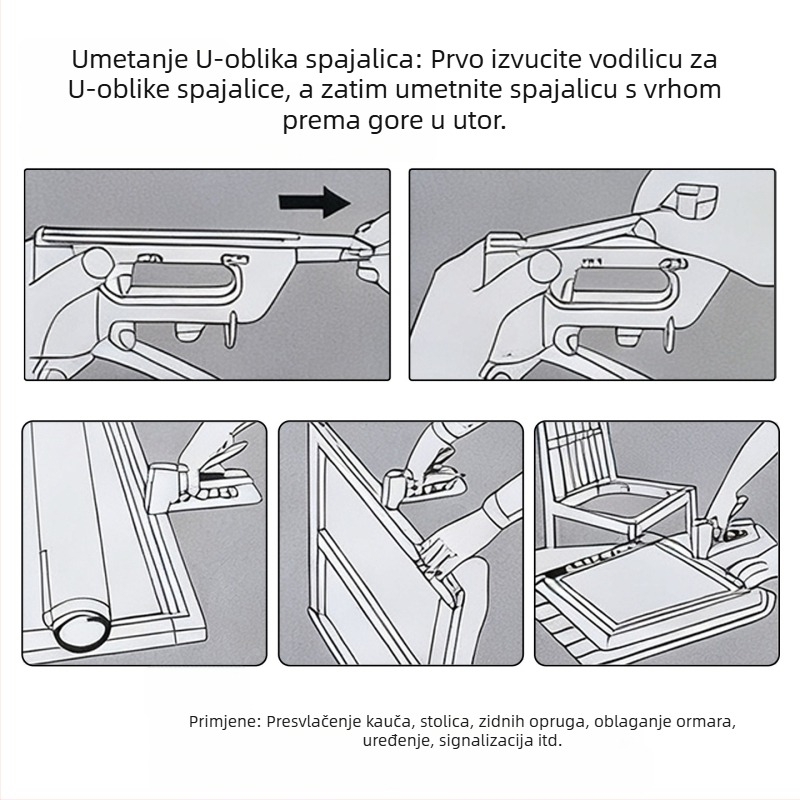 1008F Pistol za nokte tipa vrata za tapeciranje, ručni alat za nokte s reklamnom tiskom, učvršćivanje sofe
