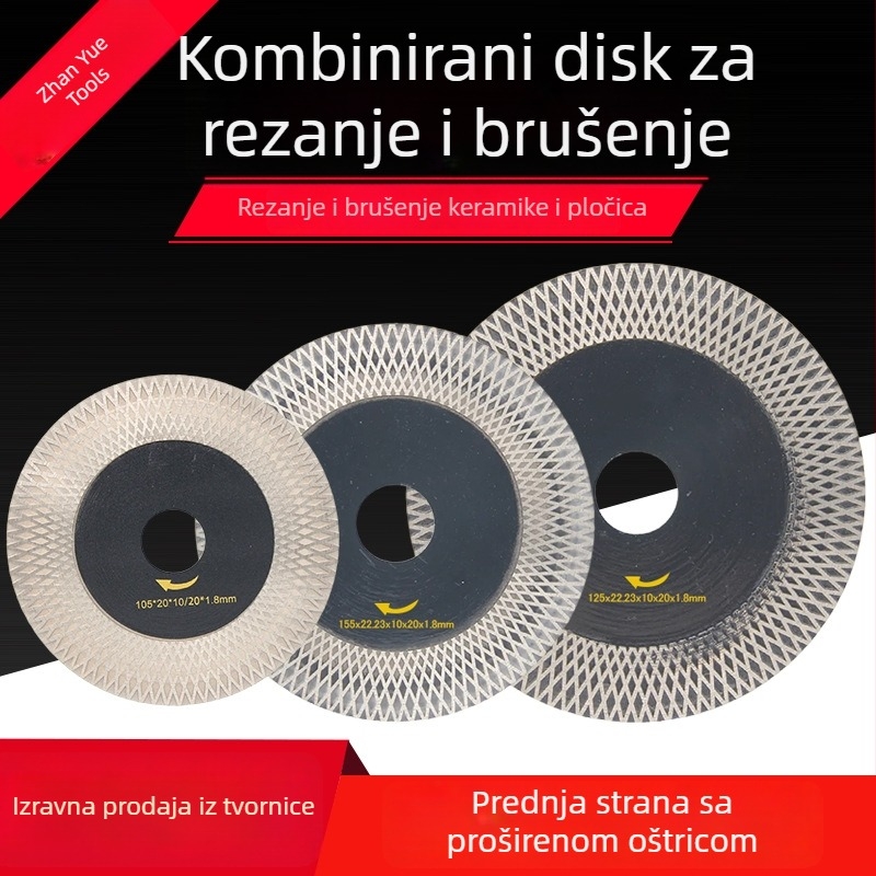 Diamantski disk za rezanje i brušenje s integriranim mogućnostima rezanja i brušenja, 115 mm za keramičke pločice – dvostruka namjena