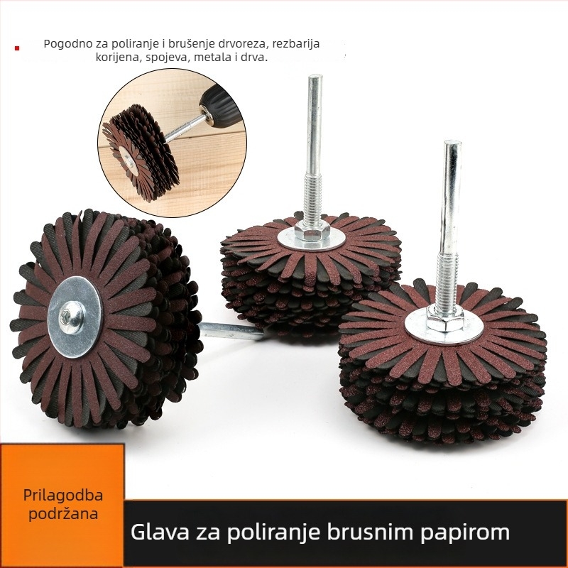 Emeryjev brusni kotač s cvjetnom glavom, za drvo i metal – brušenje reljefa namještaja, spojeva i konveksnih površina