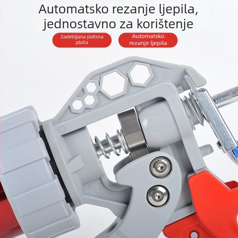Strukturni ljepilni pištolj i silikon za staklo, ergonomska plastična ručka, napredni višemjenjački mehanizam, uštedu napora, automatsko zaustavljanje protoka ljepila