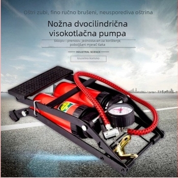 Automobilska pumpa za zrak s dvostrukim cijevima, prijenosna pedalna pumpa
