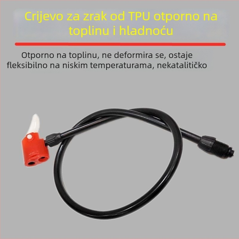 Univerzalni nastavak za pumpu zraka sa glavom za napuhivanje, adapteri za britanske i američke mlaznice, integrirani klip za zamjenu mlaznica