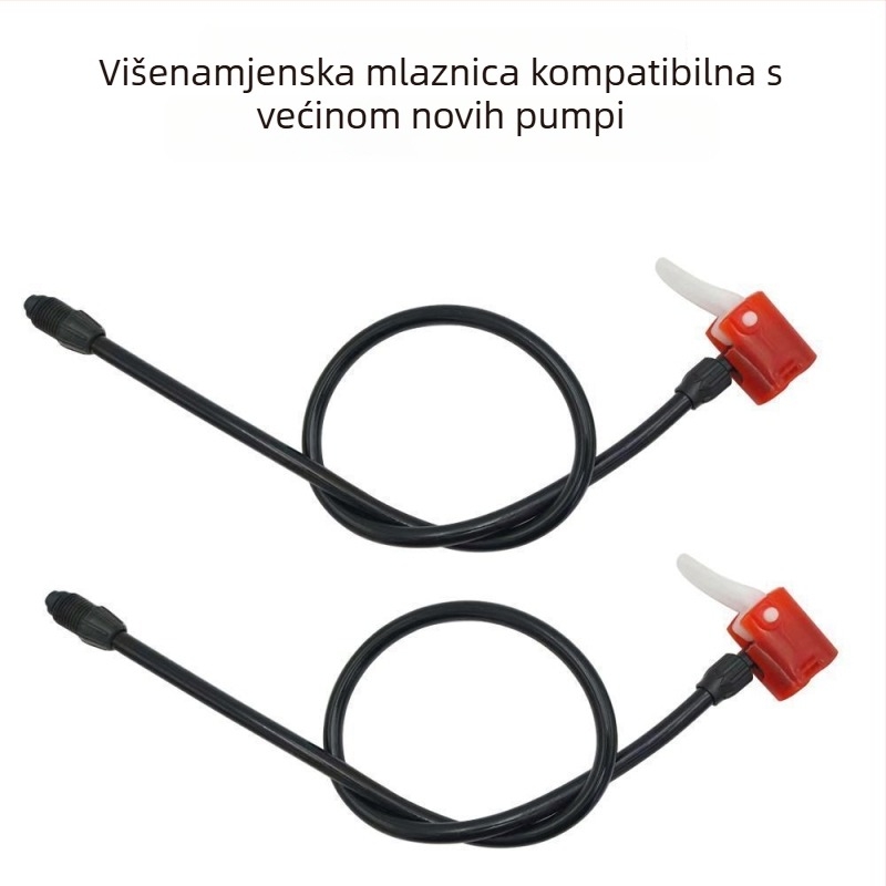 Univerzalni nastavak za pumpu zraka sa glavom za napuhivanje, adapteri za britanske i američke mlaznice, integrirani klip za zamjenu mlaznica