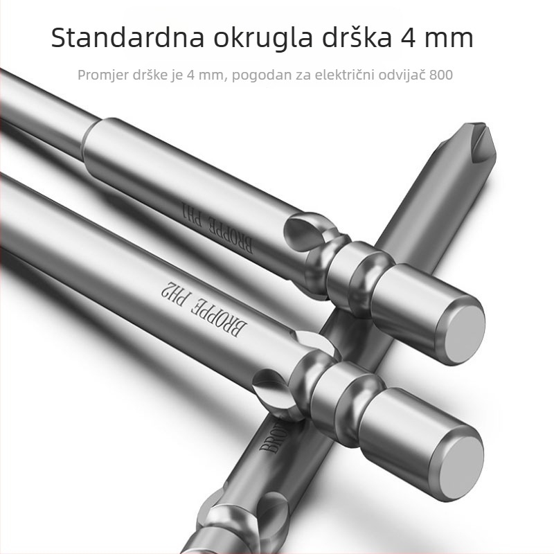 Križni bit odvijača s okruglim držačem, 800S2 čelik, industrijske kvalitete
