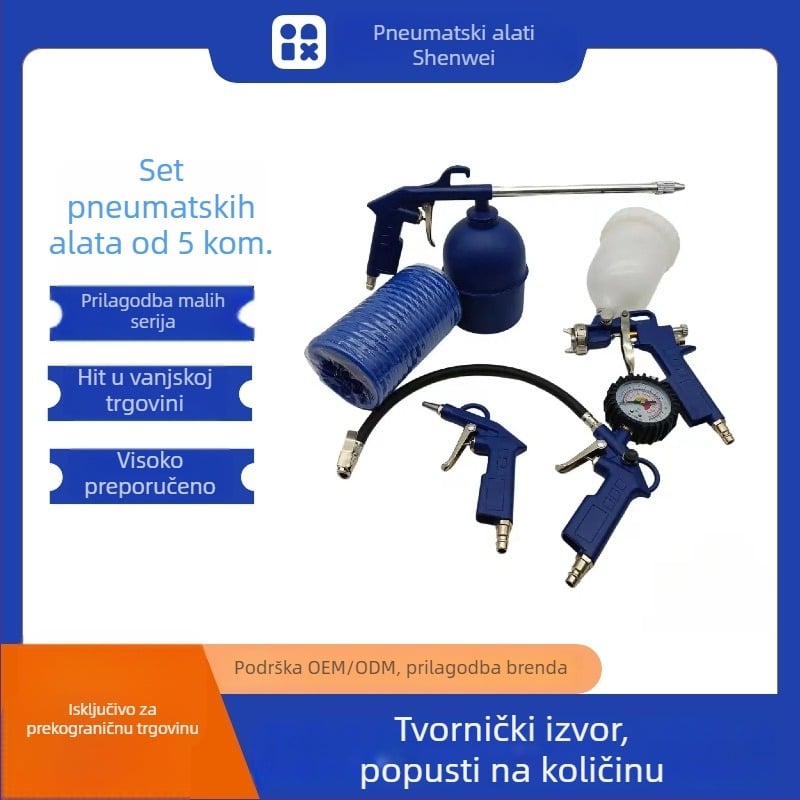Pneumatski set od 5 komada spreja s gornjim i donjim posudama za održavanje automobila