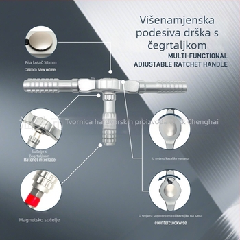 66-u-1 Višenamjenski set odvijača s ráčnim mehanizmom za kućnu upotrebu, S2 čelik visoke tvrdoće, magnetski i izolirani