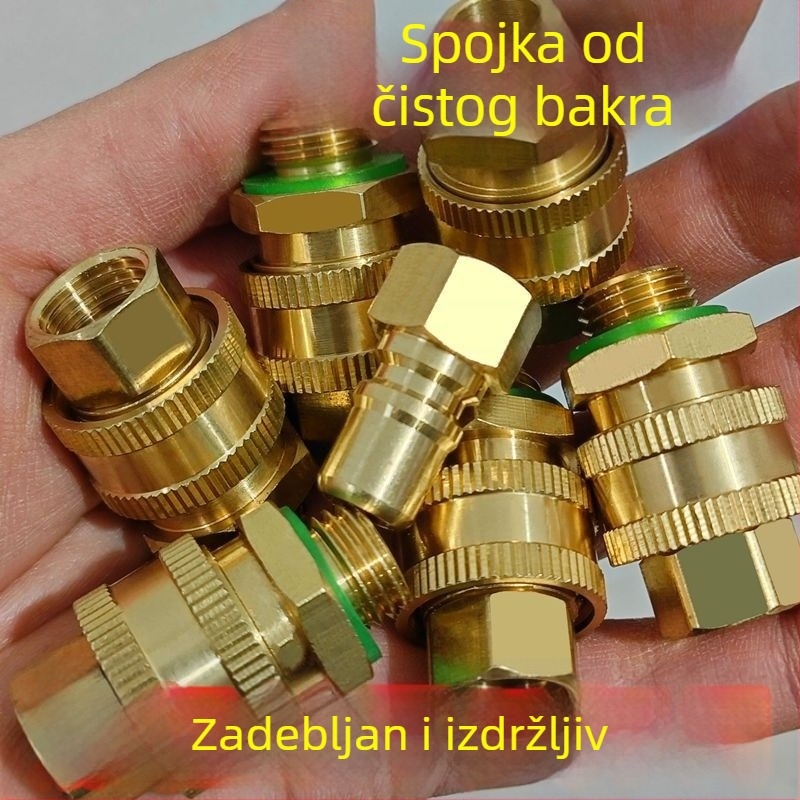 Visokotlačna cijev za prskanje s brzim spojem i 360° pokretnim zglobom, potpuno bakreni nastavci za prskanje
