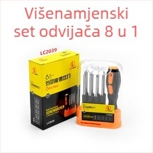 8-u-1 set odvijača s Phillips i ravnim glavama, magnetni i izolirani, od krom-vanadijske čelika 6150
