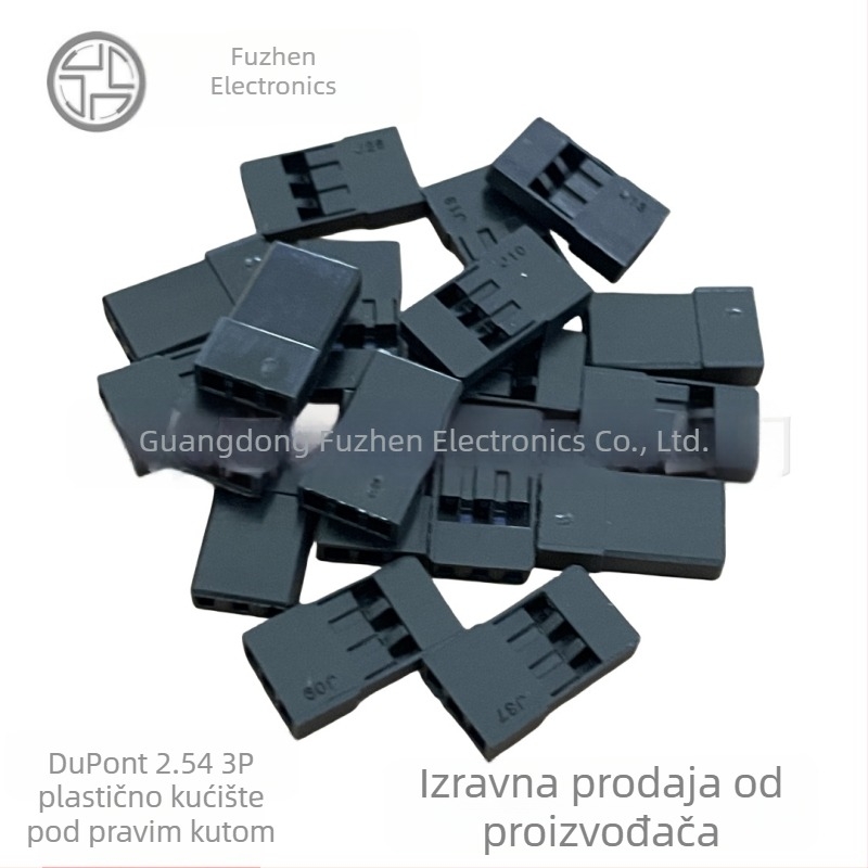 DuPont 2,54 mm, 3‑pin pravokutni konektor s gumastim kućištem, nylon bez halogena