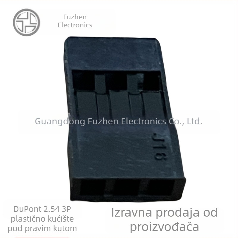 DuPont 2,54 mm, 3‑pin pravokutni konektor s gumastim kućištem, nylon bez halogena