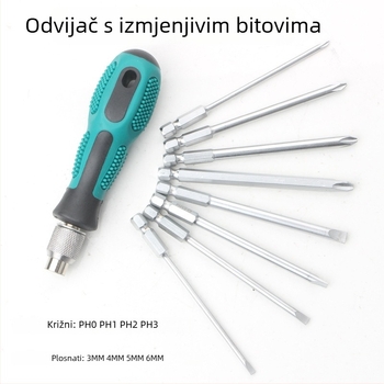 9-dijelni multifunkcionalni set odvijača s PH2 križnom glavom za kućnu upotrebu