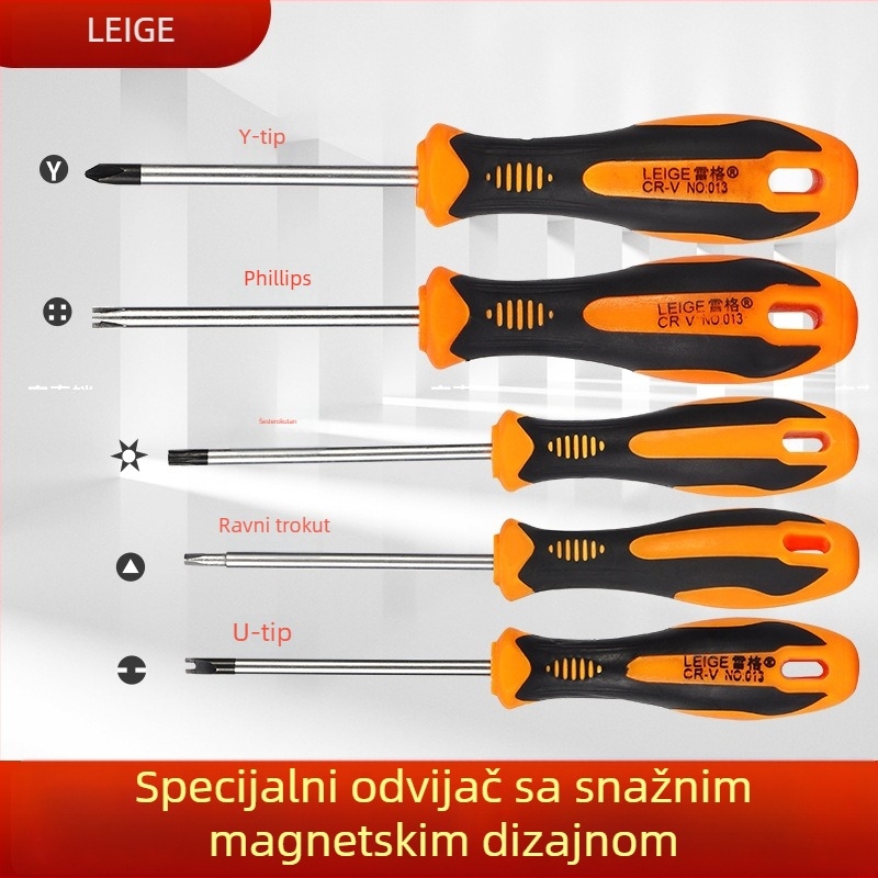 Regg izolirani magnetski set odvijača s više glava: zvjezdasti vrh, cvijet šljive, rižastog oblika, Y-oblika, U-oblika i trokutasti vrh; PH0; 1–8 mm; 2.0 plosati trokut; 30 komada u kutiji
