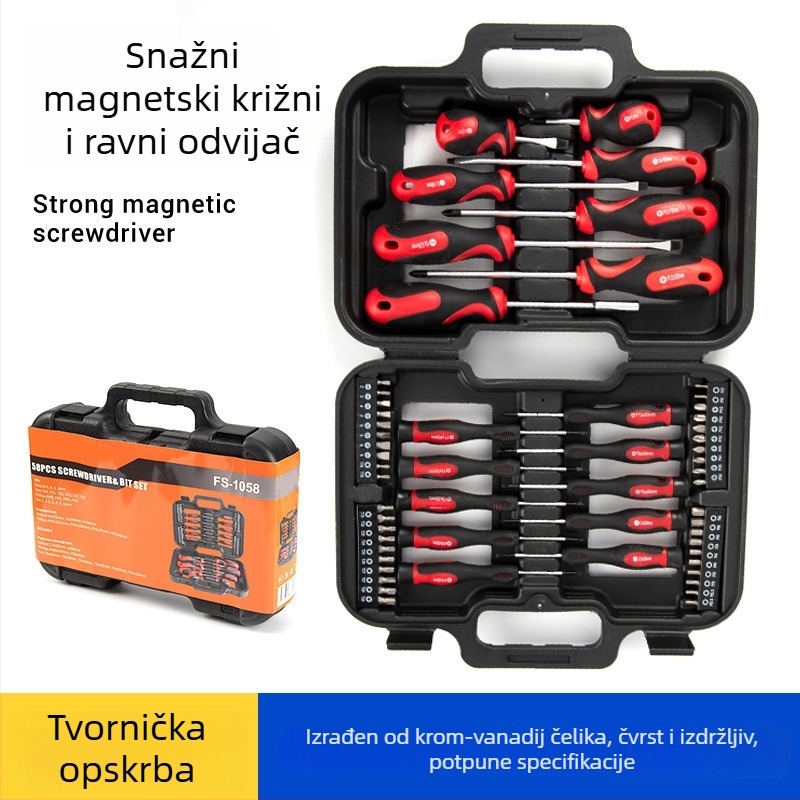 Višenamjenski kućni set odvijača s bitovima hexagonalnim, Torx, Phillips i ravnim vrhom za kućanske uređaje i mobilne telefone