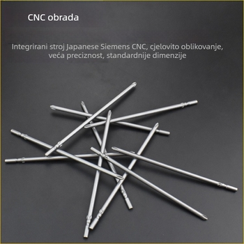 Krstasti bit za električnu odvijač, S2 legura, križna glava, 5 mm osovina, PH0–PH2, duljina 150–300 mm