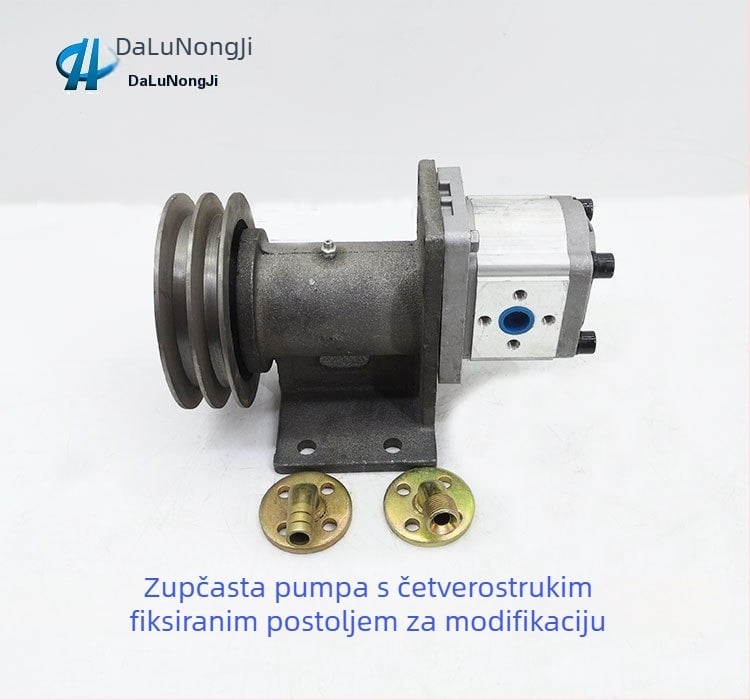 Hidraulična zupčasta pumpa za viljuškar s ojačanom konstrukcijom s četiri otvora