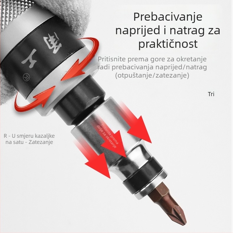17-djelni set impakt odvijača s bitovima Phillips, ravnim, Torx i unutarnjim šesterokutima