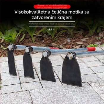 Kovana motika za kućnu upotrebu u vrtu, cijela čelična konstrukcija, duljina 50 cm, za korijenje drveća
