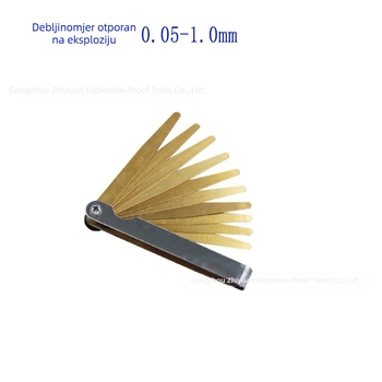 Eksplozijski otporan set mjernih feelera od mesinga, 13 dijelova, debljina 0,05–1,0 mm