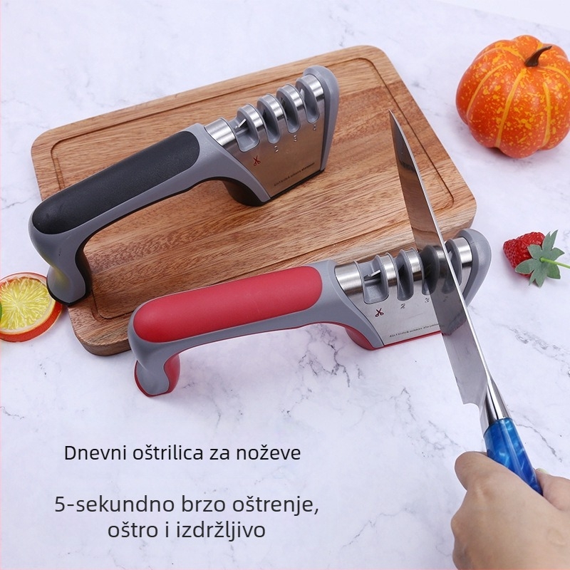 Kuhinjski kamen za oštrenje s četiri faze za noževe i škare; brzo oštrenje