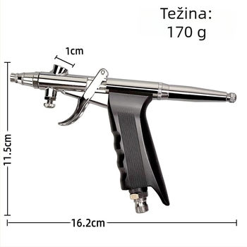 116B aerograf set s tri mlaznice za bojanje namještaja, modela i kože, 0,3/0,5/0,8 mm