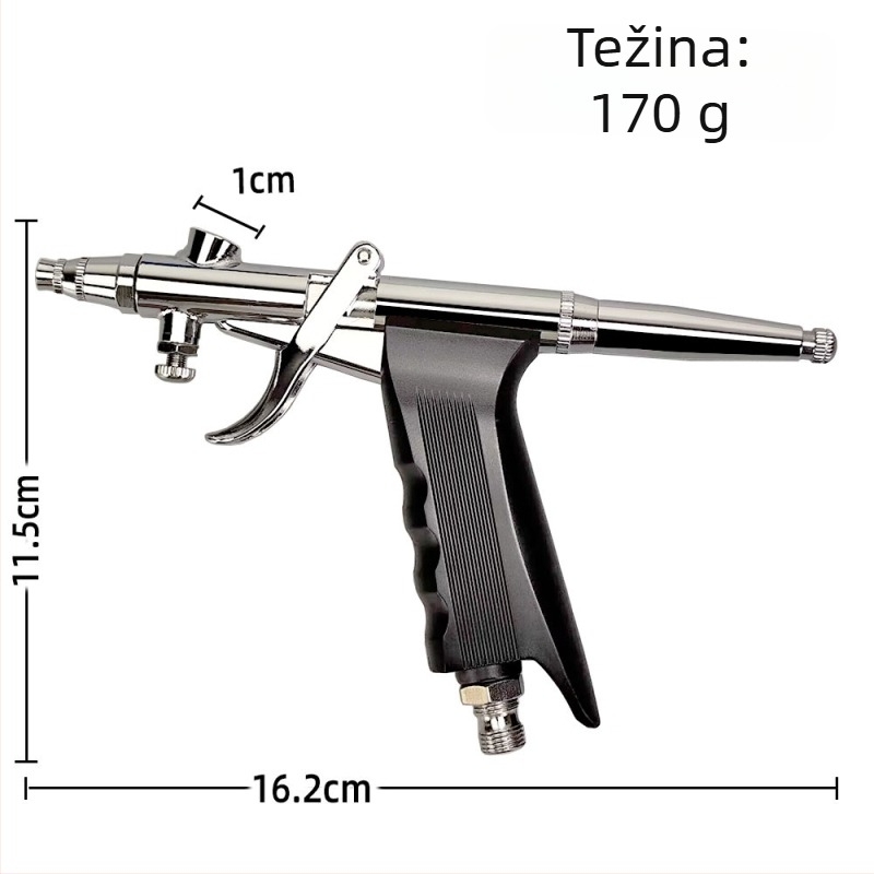 116B aerograf set s tri mlaznice za bojanje namještaja, modela i kože, 0,3/0,5/0,8 mm