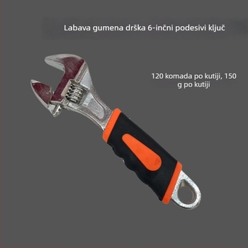 6-inčni podesivi ključ s gumenom ručkom duljine 15 cm