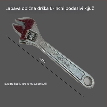 6-inčni podesivi ključ s gumenom ručkom duljine 15 cm