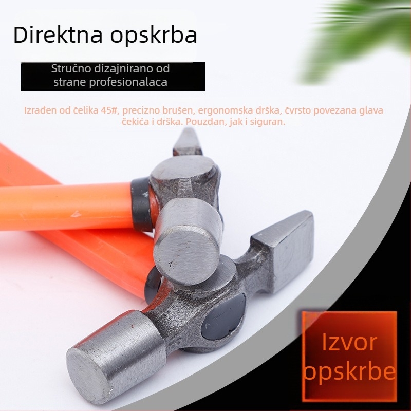 Ploški čekić s plastičnim držačem, geološki čekić za inspekciju i uklanjanje hrđe, čekić s kljunom patke