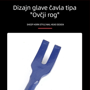 Railway claw crowbar nail puller, hexagonalni pry bar za stolariju i industrijsku upotrebu, duljina 1,5 m, plava, okrugli i ravni krajevi