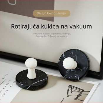Okretna drvena kuka s vakuumskim pričvršćivanjem, bez bušenja, za zid ili vrata, snažno prianjanje, pogodna za hodnik i kupaonicu