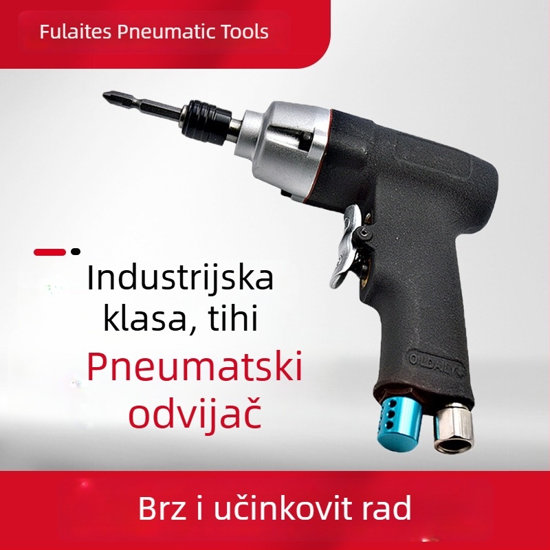 Pneumatski odvijač u pištoljskom stilu, potpuno automatski, industrijske klase, prilagodljiva brzina, brzo zavijanje i odvijanje