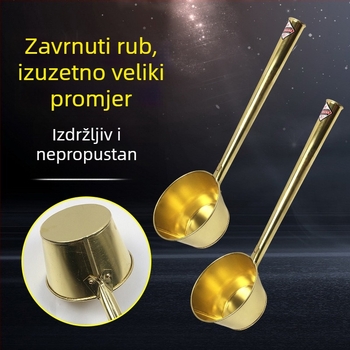 Eksplozijski otporna aluminijska žlica s učvršćenim bakrenim umetkom, duga drška, namijenjena za benzinske postaje i skladišta