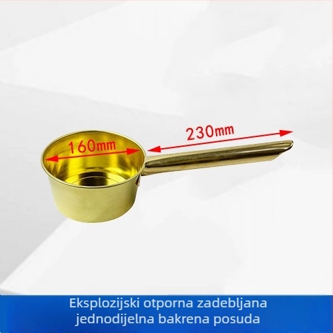 Eksplozijski otporna aluminijska žlica s učvršćenim bakrenim umetkom, duga drška, namijenjena za benzinske postaje i skladišta