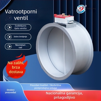 Eksplozijski otporan električni protupožarni zasun, podesiva četverokutna/okrugla, 280°, od nehrđajućeg čelika