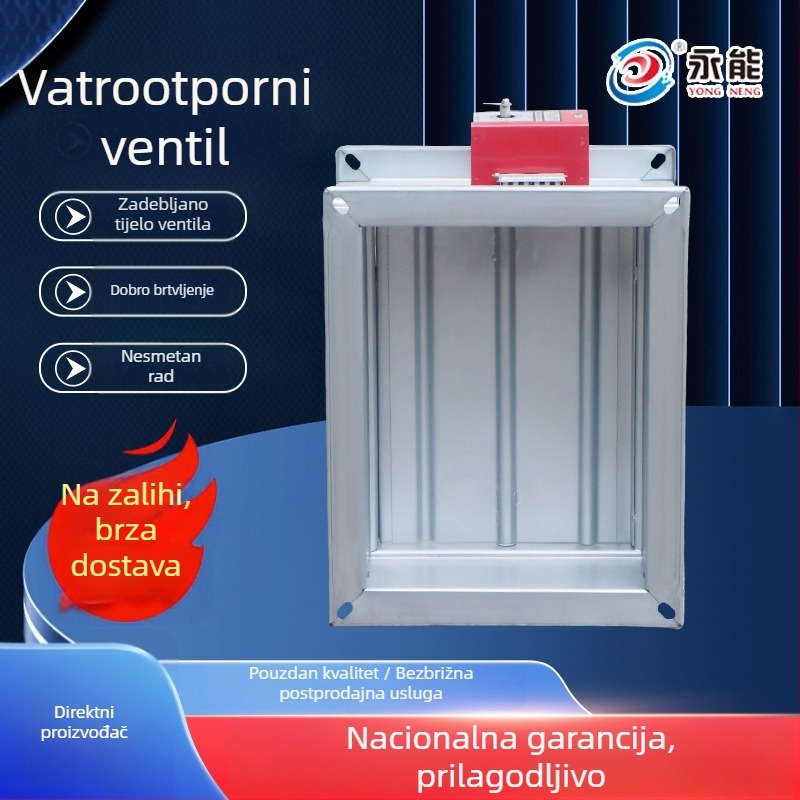 Eksplozijski otporan električni protupožarni zasun, podesiva četverokutna/okrugla, 280°, od nehrđajućeg čelika