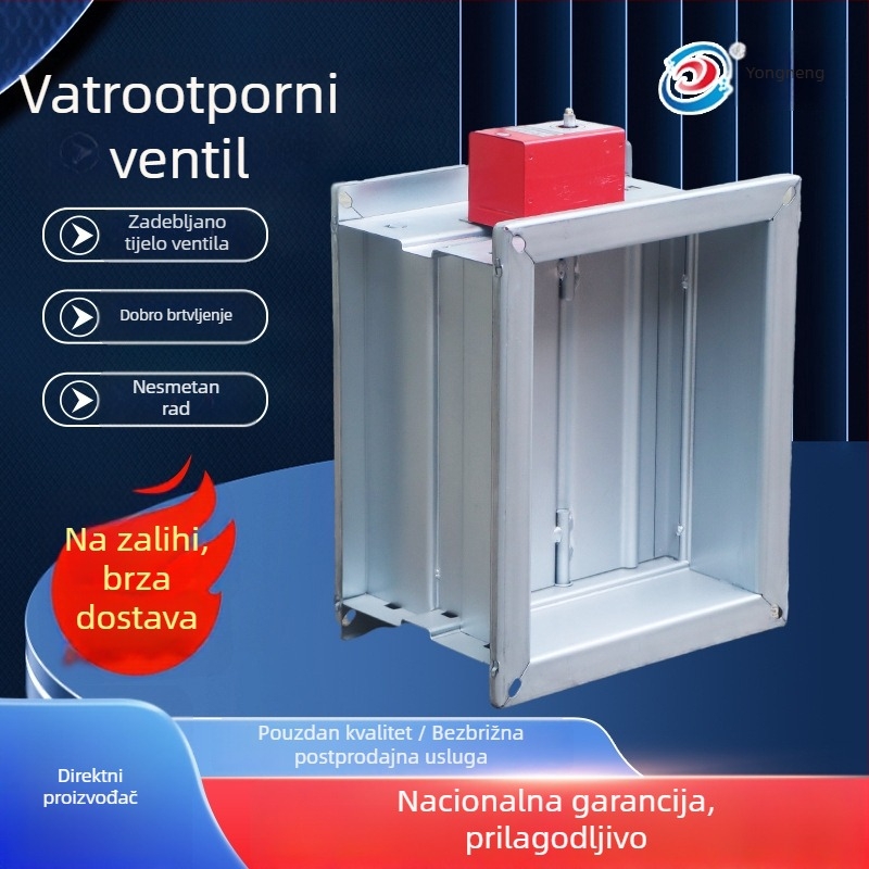 Eksplozijski otporan električni protupožarni zasun, podesiva četverokutna/okrugla, 280°, od nehrđajućeg čelika