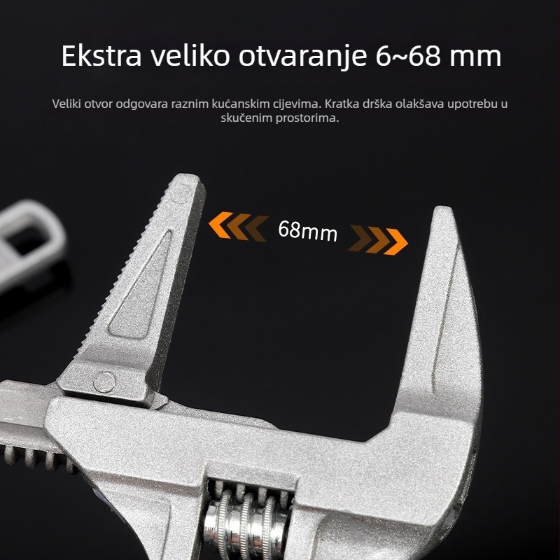 Prilagođene višefunkcionalne kliješta od aluminijske legure za kupaonicu, podesive s velikim otvorom i kratkom drškom, za slavine